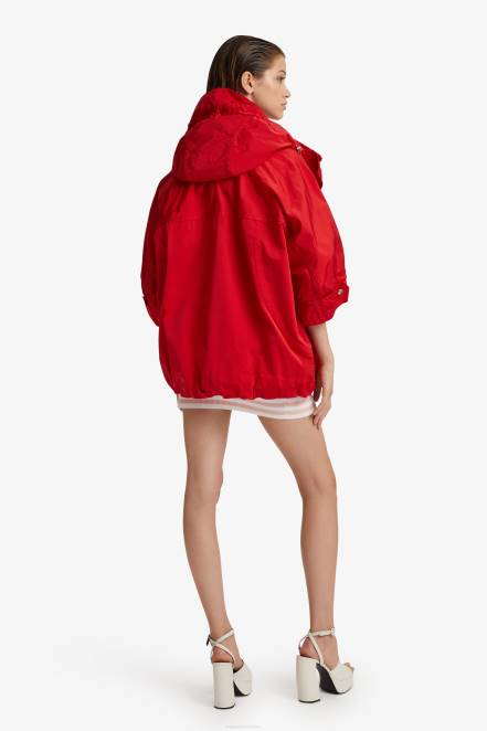 Women Ermanno Scervino Red Taffeta Parka 424R31