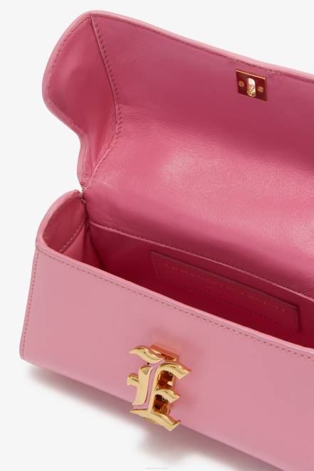 Women Ermanno Scervino Rosa Small Leather Bowling Bag With Logo 424R139