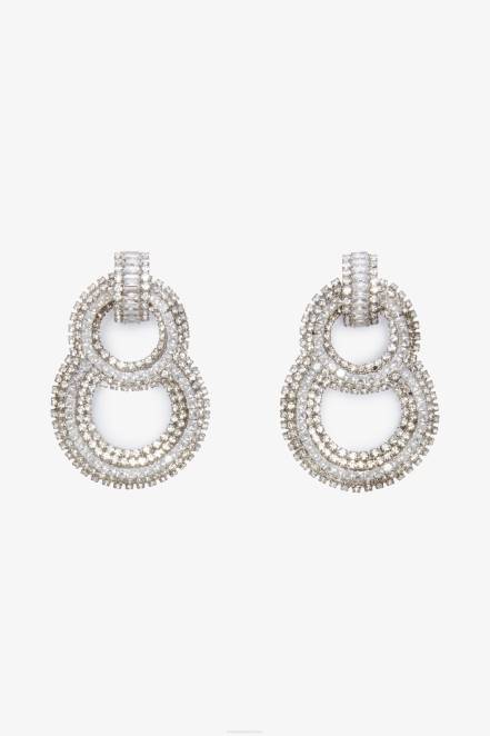 Women Ermanno Scervino Silver Crystal-Adorned Earrings 424R185