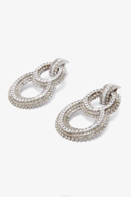 Women Ermanno Scervino Silver Crystal-Adorned Earrings 424R185