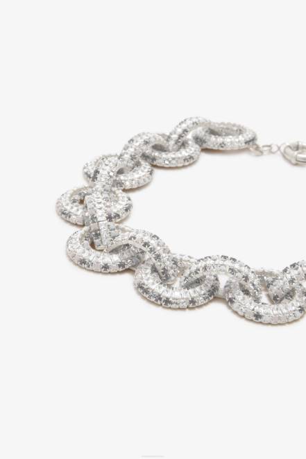 Women Ermanno Scervino Silver Crystal-Adorned Necklace 424R184