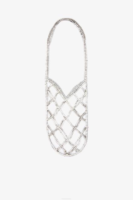 Women Ermanno Scervino Silver Crystal Mini Bag 424R186