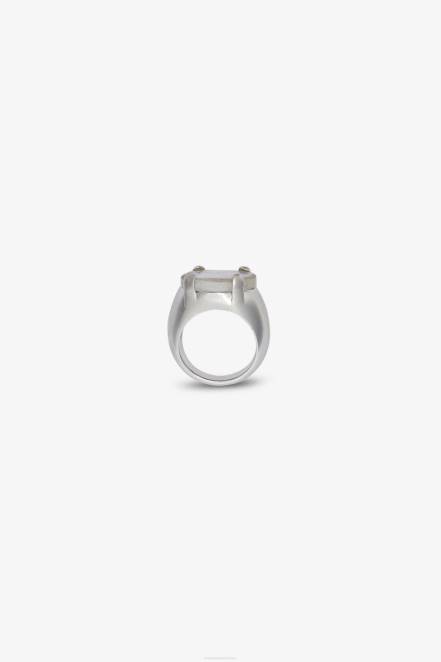 Women Ermanno Scervino Silver Logo-Embellished Signet Ring 424R179