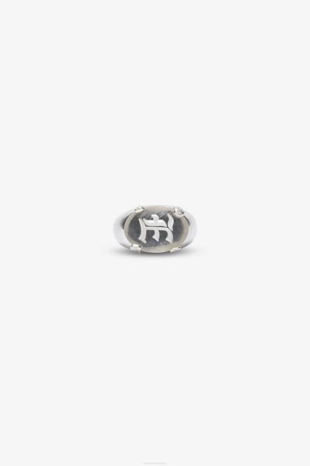 Women Ermanno Scervino Silver Logo-Embellished Signet Ring 424R179