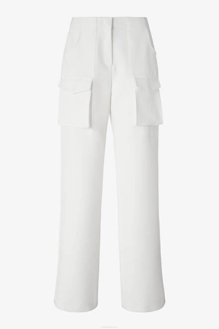 Women Ermanno Scervino White Cady Cargo Trousers 424R106