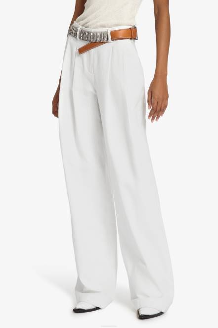 Women Ermanno Scervino White Cotton Palazzo Trousers 424R102
