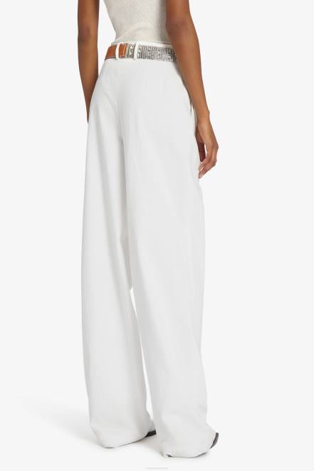 Women Ermanno Scervino White Cotton Palazzo Trousers 424R102