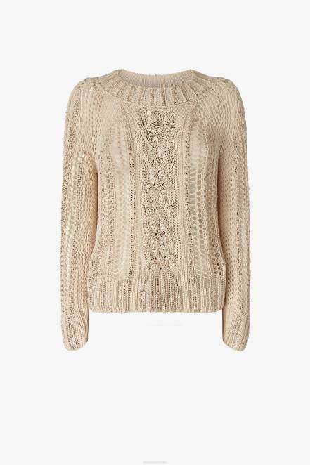 Women Ermanno Scervino White Crystal-Adorned Sweater With Openwork 424R46