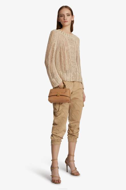Women Ermanno Scervino White Crystal-Adorned Sweater With Openwork 424R46