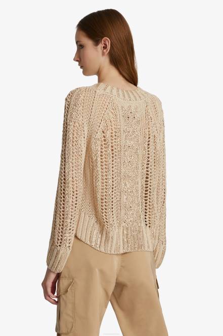 Women Ermanno Scervino White Crystal-Adorned Sweater With Openwork 424R46