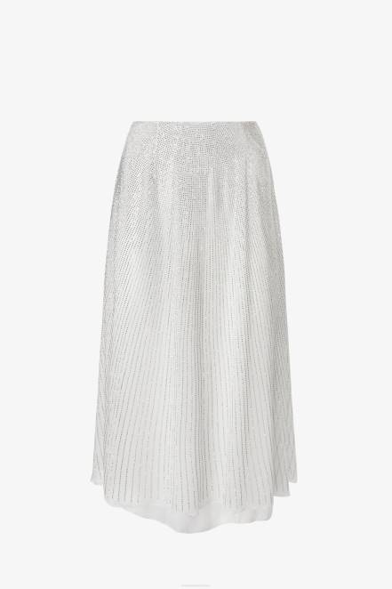 Women Ermanno Scervino White Crystal-Detailed Midi Skirt 424R123