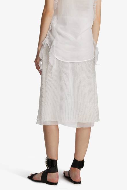 Women Ermanno Scervino White Crystal-Detailed Midi Skirt 424R123