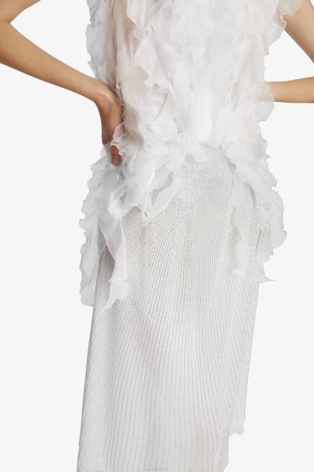 Women Ermanno Scervino White Crystal-Detailed Midi Skirt 424R123
