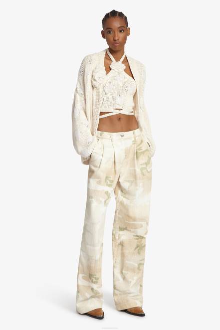 Women Ermanno Scervino White Knit Cardigan With Rose Detail 424R45