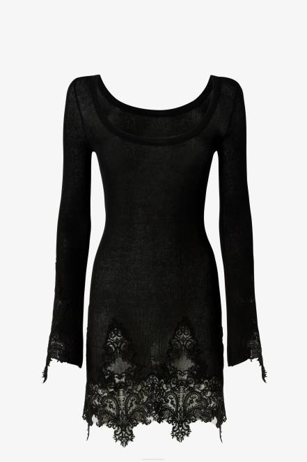 Women Ermanno Scervino White Lace-Adorned Knit Dress 424R15
