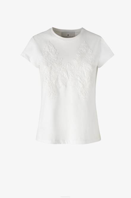 Women Ermanno Scervino White Lace-Adorned T-Shirt 424R99