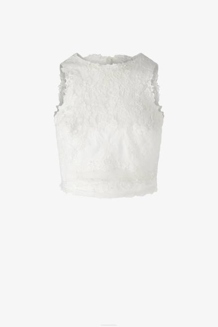 Women Ermanno Scervino White Lace Cropped Top 424R95