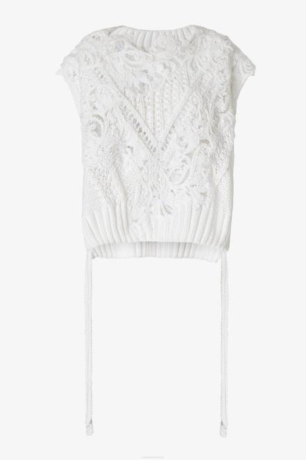 Women Ermanno Scervino White Lace-Detailed Sweater With Cut-Outs 424R52
