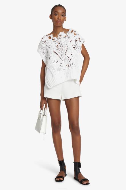 Women Ermanno Scervino White Lace-Detailed Sweater With Cut-Outs 424R52