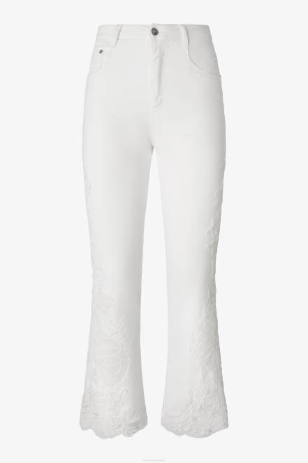 Women Ermanno Scervino White Lace Flared Jeans 424R111