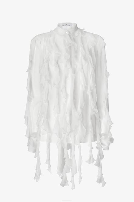 Women Ermanno Scervino White Light Shirt With Ruches 424R77