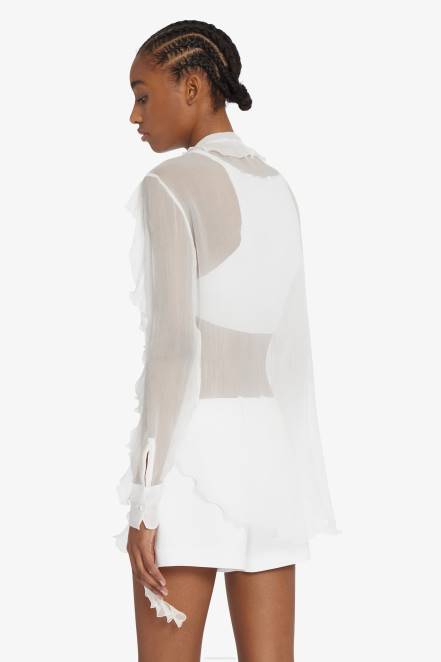 Women Ermanno Scervino White Light Shirt With Ruches 424R77