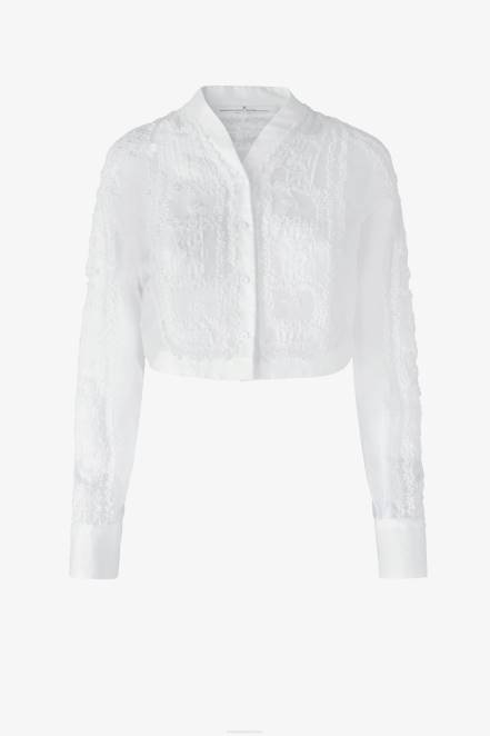 Women Ermanno Scervino White Muslin And Lace Cropped Shirt 424R84
