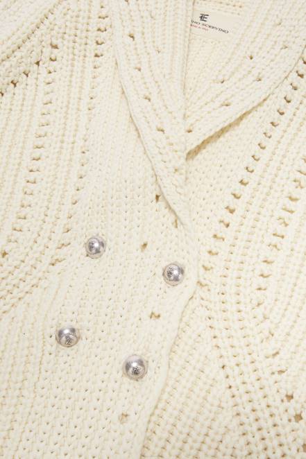 Women Ermanno Scervino White Oversized Cotton Cardigan 424R43