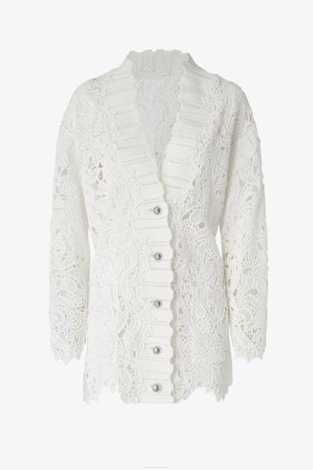 Women Ermanno Scervino White Oversized Macram Cardigan 424R49