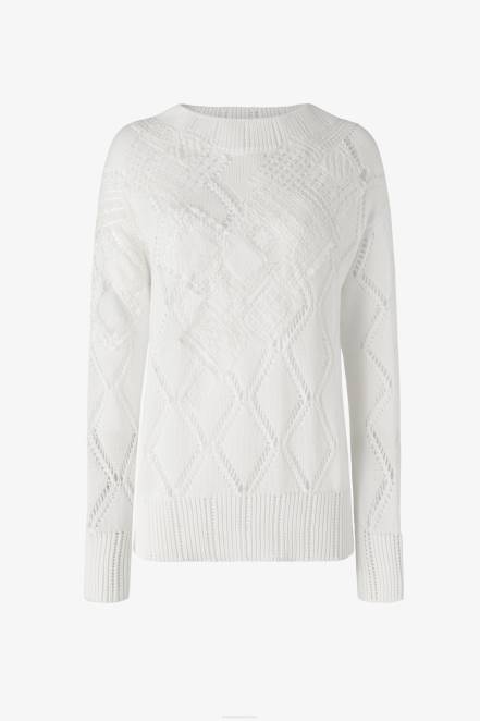 Women Ermanno Scervino White Oversized Open-Knit Sweater 424R53