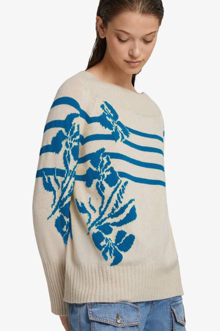 Women Ermanno Scervino White Oversized Recycled Cashmere Sweater 424R58