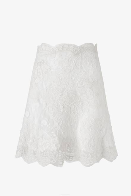 Women Ermanno Scervino White Patchwork Lace Skirt 424R128