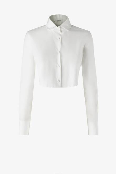 Women Ermanno Scervino White Poplin Cropped Shirt 424R82