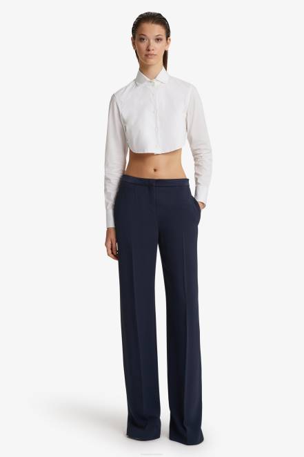 Women Ermanno Scervino White Poplin Cropped Shirt 424R82