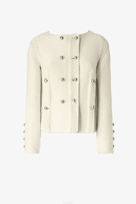 Women Ermanno Scervino White Short Double-Breasted Jacket 424R61