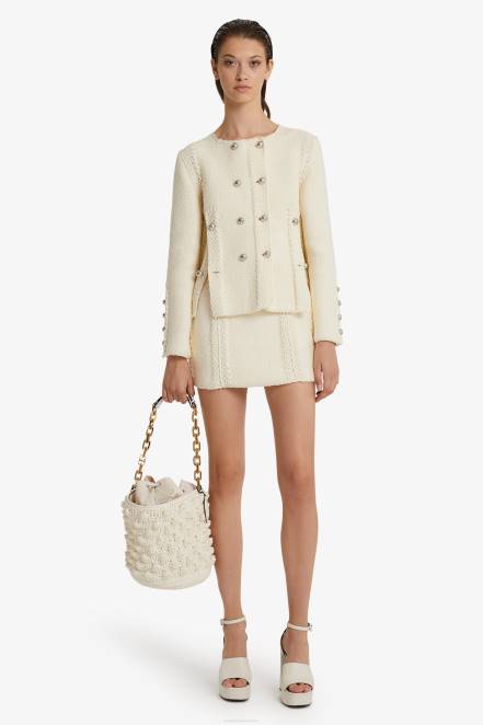 Women Ermanno Scervino White Short Double-Breasted Jacket 424R61