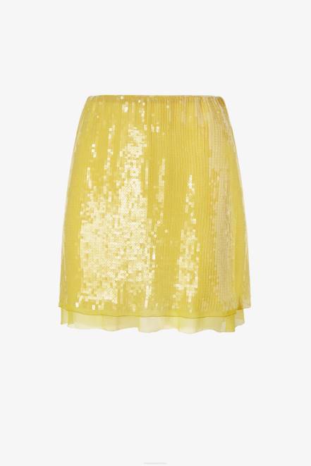 Women Ermanno Scervino Yellow Sequinned Miniskirt 424R125